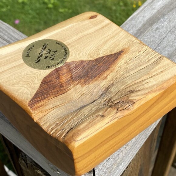 Juniper Wood Handmade Boho Wooden Candle Votive Holder Natural Cabin Western - Picture 6 of 12